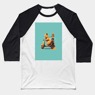 cat riding a scooter Baseball T-Shirt